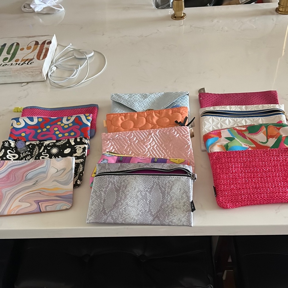 Colorful Patterned Pouches Set